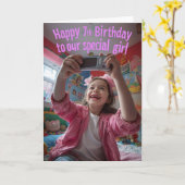 Carte Joyeux 7e anniversaire (Fleur jaune)