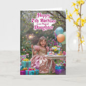 Carte Joyeux 7e anniversaire (Fleur jaune)