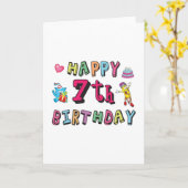 Carte Joyeux 7e anniversaire 7 ans souhaits (Fleur jaune)