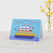 Carte Joyeux 7e anniversaire Harry Cruise Ship (Fleur jaune)