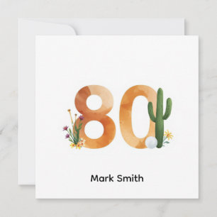 Carte Joyeux 80e anniversaire avec balle de golf pour go