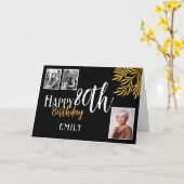 Carte Joyeux 80e anniversaire Gold Foliage 3 Photo (Fleur jaune)