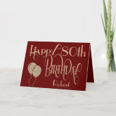 Carte Joyeux 80e anniversaire Nom Gold Texte Bourgogne (Devant)