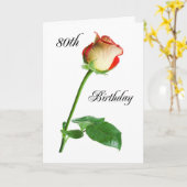 Carte Joyeux 80e anniversaire Rose (Fleur jaune)