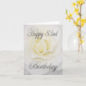 Carte Joyeux 83e Anniversaire Fleur Blanche (Fleur jaune)