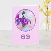 Carte Joyeux 83ème anniversaire avec un tableau de fleur (Fleur jaune)