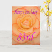 Carte Joyeux 83ème anniversaire Flower (Fleur jaune)