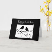 Carte Joyeux 84, 84, Quatre Anniversaire Deux Oiseaux (Fleur jaune)