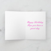 Carte Joyeux 84e anniversaire rose et vert Fleur (Intérieur)
