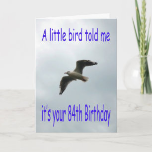 Carte Joyeux 84e anniversaire Volant oiseau de mouette