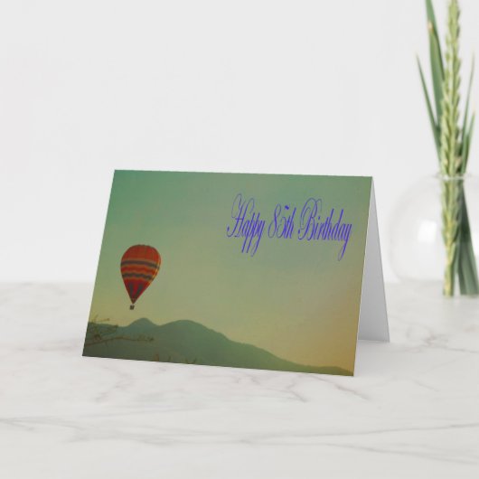 Carte Joyeux 85e anniversaire Hot Air Balloon (Devant)