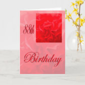 Carte Joyeux 88e anniversaire Dianthus Flower rouge (Fleur jaune)