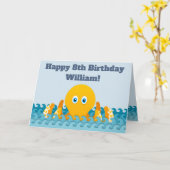 Carte Joyeux 8e anniversaire (Fleur jaune)