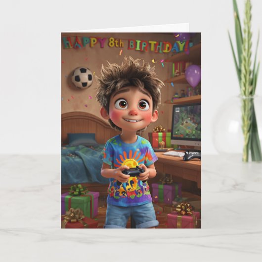 Carte Joyeux 8e anniversaire (Devant)