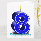 Carte Joyeux 8e anniversaire (Fleur jaune)