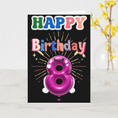 Carte Joyeux 8e anniversaire (Fleur jaune)