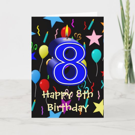 Carte Joyeux 8e anniversaire (Devant)