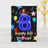 Carte Joyeux 8e anniversaire (Fleur jaune)