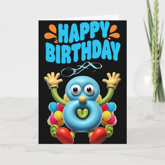 Carte Joyeux 8e anniversaire (Devant)