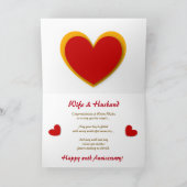 Carte Joyeux 8e Anniversaire de Mariage Chevrons Dorés B (Intérieur)