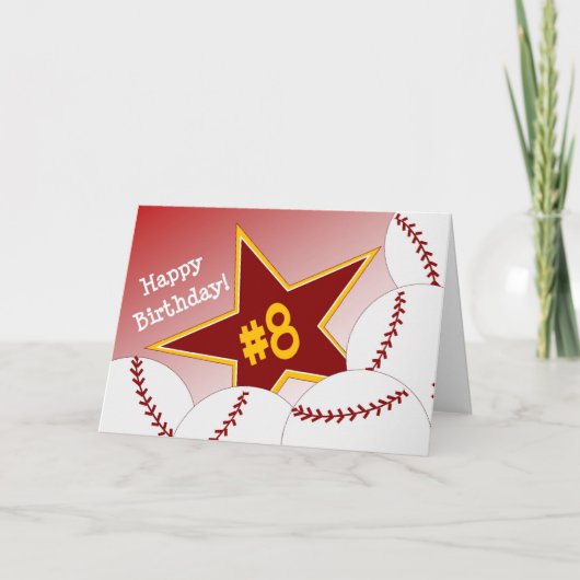 Carte Joyeux 8e anniversaire, Softball Star! (Devant)