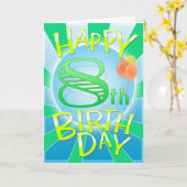 Carte Joyeux 8ème anniversaire (Fleur jaune)