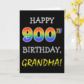 Carte "JOYEUX 900TH ANNIVERSAIRE idiot et plaisantant, (Fleur jaune)