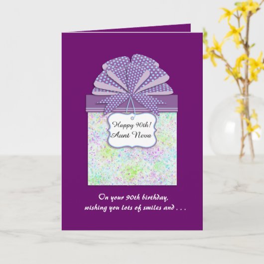 Carte Joyeux 90e anniversaire 3 Panel (Fleur jaune)