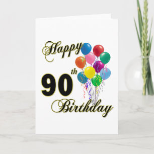 Carte Joyeux 90e anniversaire cadeaux et vêtements d'ann