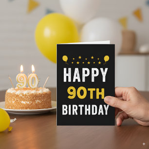 Carte Joyeux 90e anniversaire fête de célébration non-ag