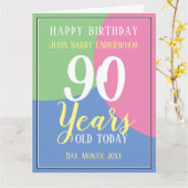 Carte Joyeux 90ème anniversaire (Fleur jaune)