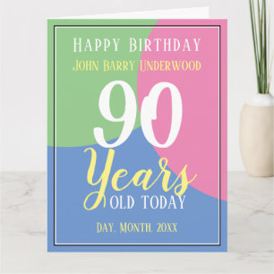 Carte Joyeux 90ème anniversaire