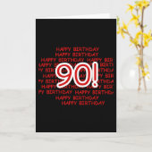 Carte Joyeux 90ème anniversaire (Fleur jaune)