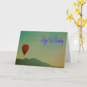 Carte Joyeux 91e Anniversaire Montgolfière (Fleur jaune)