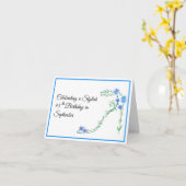 Carte Joyeux 95 Septembre Fleurs d'Aster Bleu Anniversai (Fleur jaune)