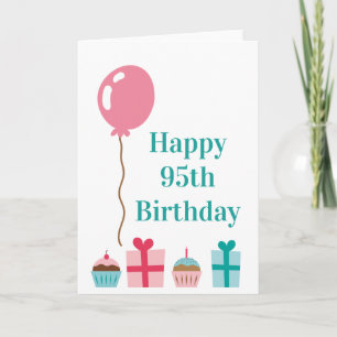 Carte Joyeux 95e anniversaire blanc