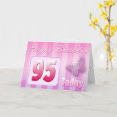 Carte Joyeux 95e anniversaire Grand Mère Grande-Tante Ma (Fleur jaune)