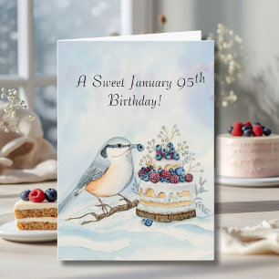 Carte Joyeux 95e anniversaire Sittelle