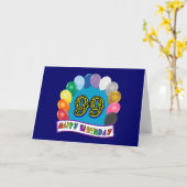Carte Joyeux 99ème anniversaire avec ballons (Fleur jaune)
