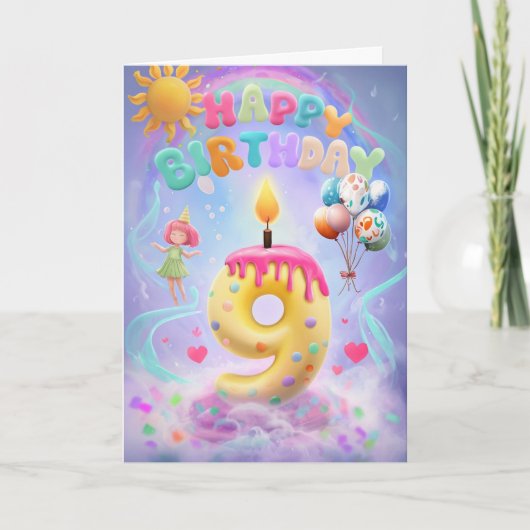 Carte Joyeux 9e anniversaire (Devant)