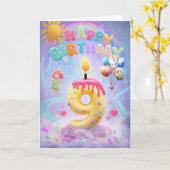 Carte Joyeux 9e anniversaire (Fleur jaune)