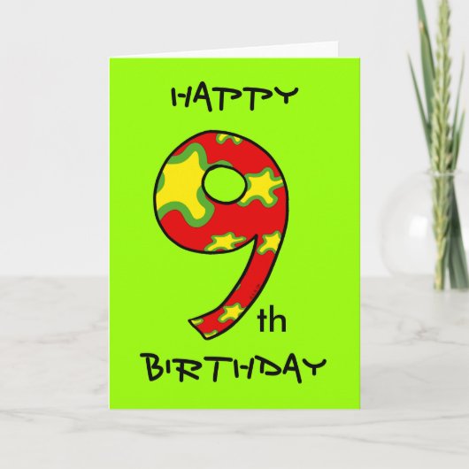 Carte Joyeux 9e anniversaire (Devant)