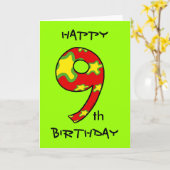 Carte Joyeux 9e anniversaire (Fleur jaune)