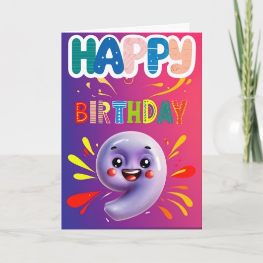 Carte Joyeux 9e anniversaire (Devant)