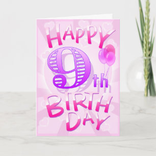 Carte Joyeux 9e anniversaire