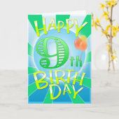 Carte Joyeux 9e anniversaire (Fleur jaune)