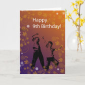 Carte Joyeux 9e anniversaire à garçon (Fleur jaune)