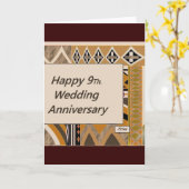 Carte Joyeux 9e anniversaire de mariage Poterie (Fleur jaune)