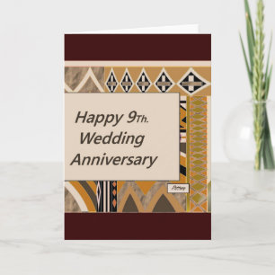 Carte Joyeux 9e anniversaire de mariage Poterie