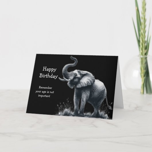 Carte Joyeux âge d'anniversaire est irréfutable éléphant (Devant)